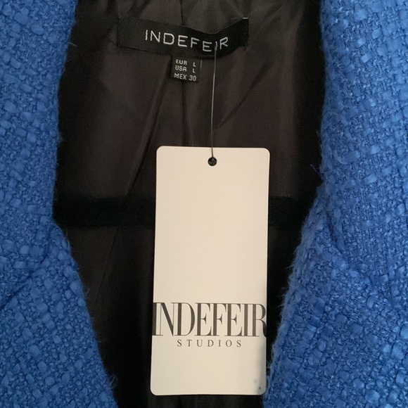 Blue Indefeir Tweed Blazer - Picture 2 of 4